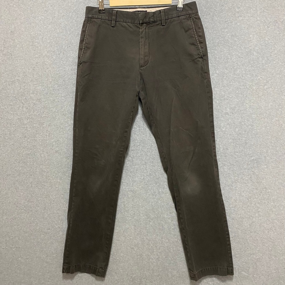 BANANA REPUBLIC Mens 33x34 Emerson Chino Pants Dark Gray Cotton Casual Straight